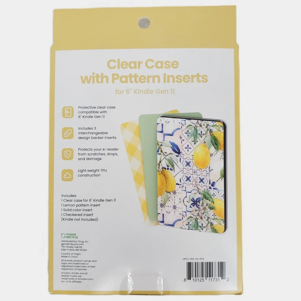 Chug Inc Clear Case with 3 Pattern Inserts for 6